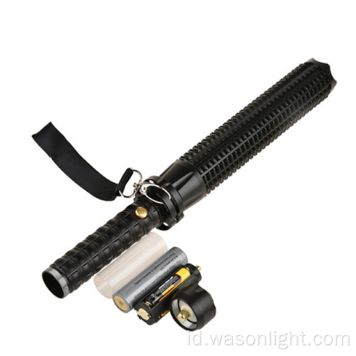 Tangguh Teleskopik Keselamatan Teleskopik Zooming XM-L T6 Husky Rechargeable Self Defense Baton Swat Polisi LED Senter dengan Palu Ekor